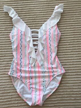 Lilly Pulitzer Carmen Swimsuit Resort White Seastripe 6
